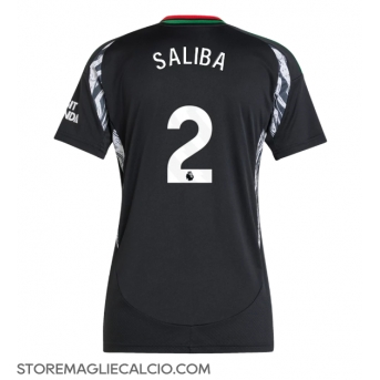 Arsenal William Saliba #2 Maglia Gara Trasferta Repliche 2024-25 Donna